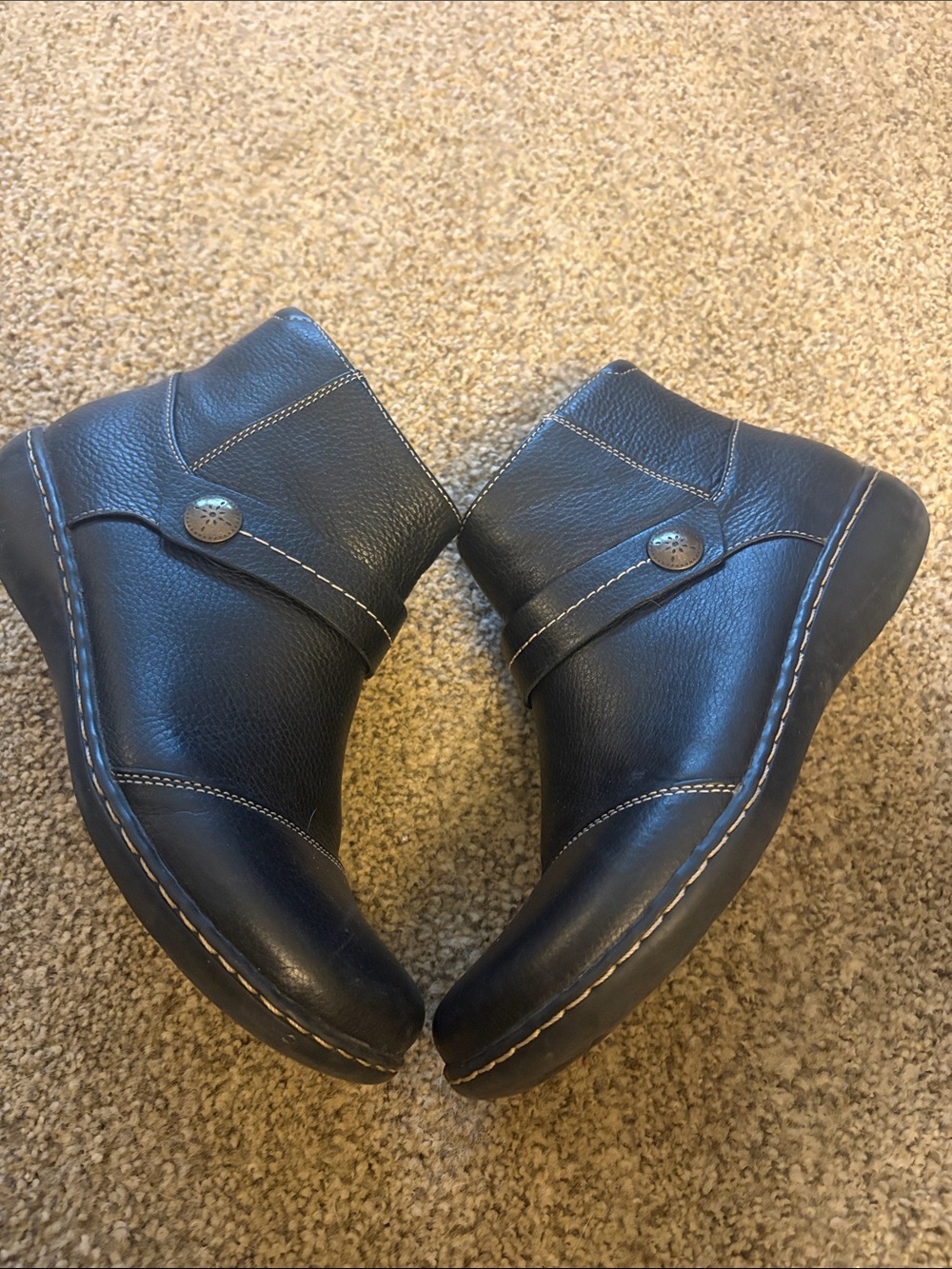 Women’s Clarks Black Leather Ankle Boots -